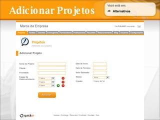 Adicionar Projetos Alternativas 