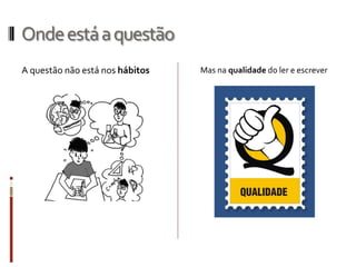Ondeestáaquestão
A questão não está nos hábitos Mas na qualidade do ler e escrever
 