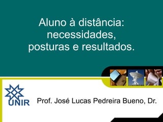 Aluno à distância: necessidades, posturas e resultados. Prof. José Lucas Pedreira Bueno, Dr. 