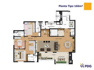 Planta Tipo 166m²
 