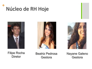 Núcleo de RH HojeFilipe RochaDiretorBeatriz PedrosaGestoraNayane GalenoGestora