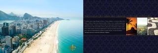 TEM COISAS QUE SÓ O BAIRRO MAIS CHARMOSO DO RIO PODE PROPORCIONAR.


Localizado entre a Lagoa Rodrigo de Freitas, o Oceano Atlântico e a encosta do Morro Dois
Irmãos, o Leblon é o bairro mais cobiçado da cidade. O clima, o mar e o calçadão proporcionam
a qualidade de vida e o requinte que fazem do bairro um lugar especial. Quem mora no Leblon
desfruta tudo que o Rio tem de melhor: diversão, gastronomia, entretenimento, cultura, moda e,
é claro, belezas naturais. Em forma de agradecimento a tudo que esse bairro representa, a Concal
lança o mais novo empreendimento localizado na quadra da praia: o Conde de San Remo.
Viaje agora nesse novo conceito de sofisticação e elegância.
 