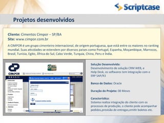 Projetos desenvolvidos
 