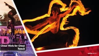 Desenhamose gerimosa animaçãodo seuhotel. 
. 
Criamosdinâmicasde lazernosespaçosurbanos. 
Promovemosa suamarcaoumotivamosa suaequipa.  