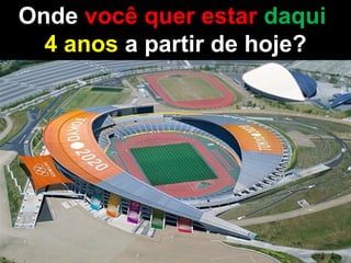 Onde você quer estar daqui
4 anos a partir de hoje?
 