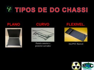PLANO CURVO FLEXIVEL.
Em PVC flexívelPainéis anterior e
posterior curvados
 