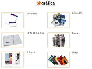 Envelopes         Catálogos




Pasta com Bolsa   Jornais




Folder's          Livros
 