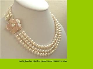 Imitação das pérolas para visual clássico-retrô