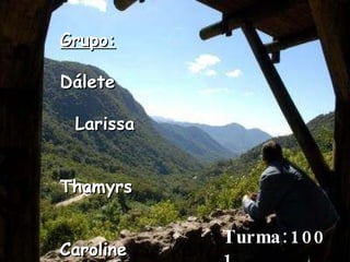 Grupo: Dálete Larissa Thamyrs Caroline   Turma:1001 