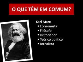 O QUE TÊM EM COMUM?Karl Marx Economista