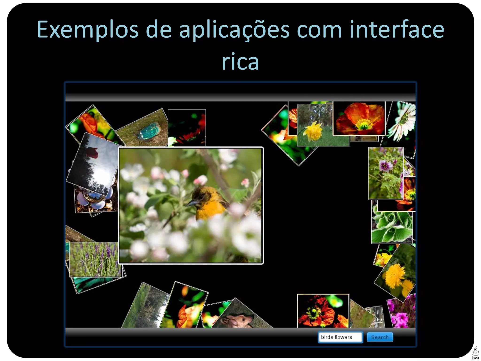 Exemplos de aplicações com interface
                rica
 