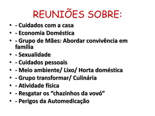 REUNIÕES SOBRE:Sexualidade/DST