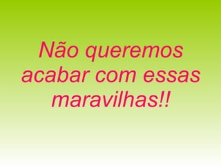 Não queremos acabar com essas maravilhas!! 