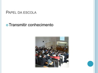 Papel da escolaTransmitir conhecimento