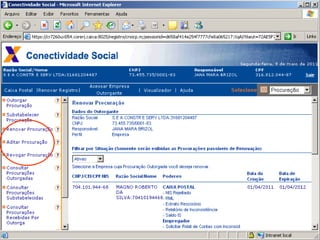 CERTIFICADOPJCNPJ/CEICERTIFICADOPJCNPJ/CEISITUAÇÃO 6Empresas com empregados terceirizados que trabalham com o FGTSEmpregadoCertificado PFCPFTERCEIRIZADO