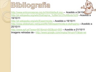 Metodos Contraceptivos - Diafragma e Espermicida | PPTX