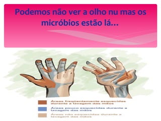 Podemos não ver a olho nu mas os micróbios estão lá… 