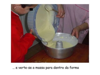 … e verte-se a massa para dentro da forma
 