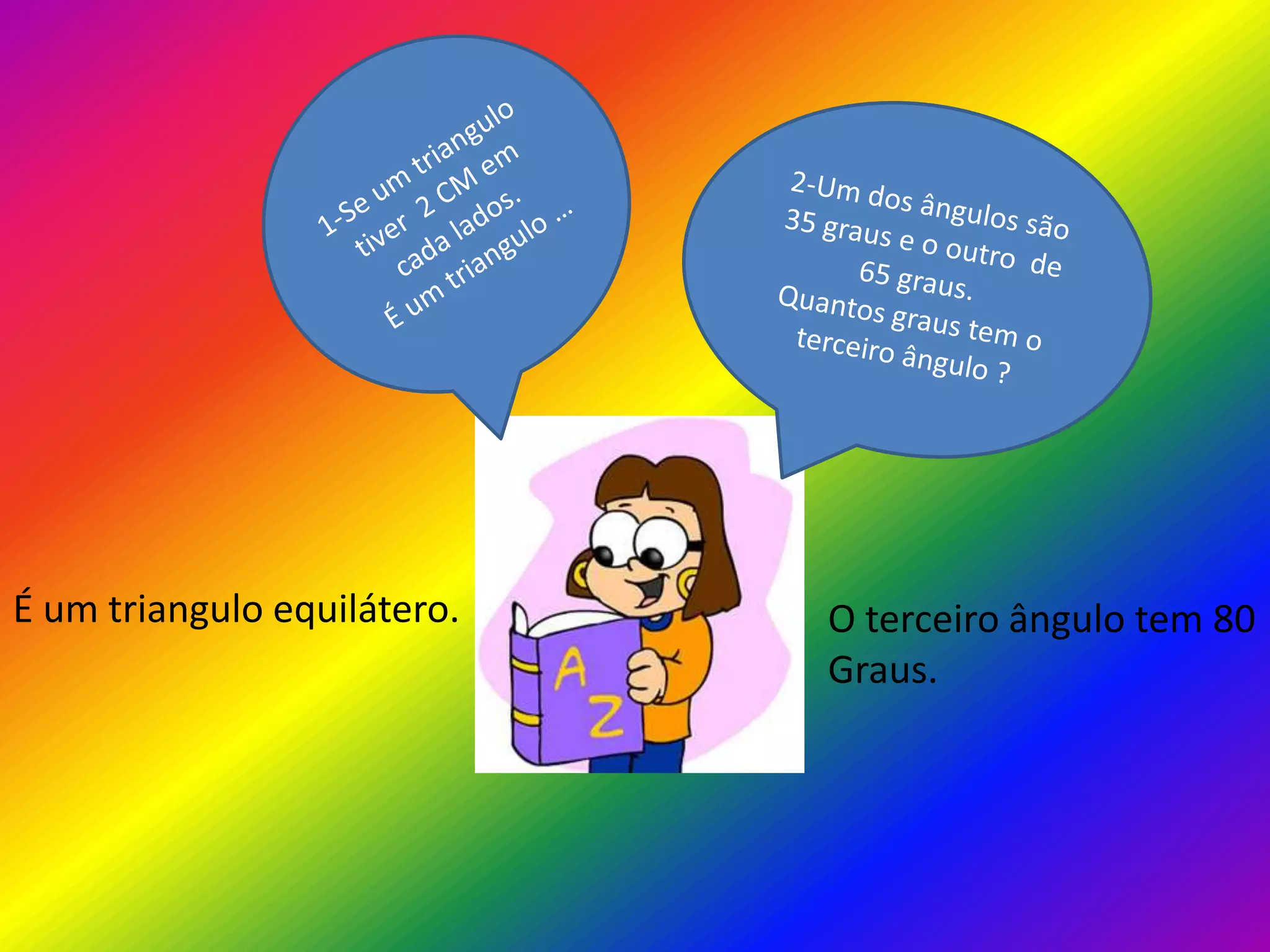 É um triangulo equilátero. O terceiro ângulo tem 80
Graus.