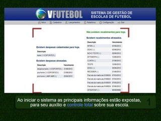 Plataforma de Gestão para as Escolas de Futebol.