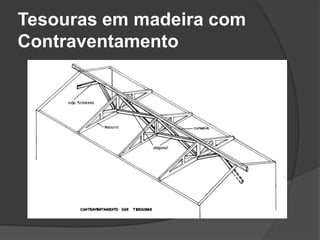 Tesouras em madeira com
Contraventamento
 