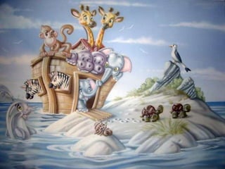 Slide para culto de crianças - tema - Arca de Noé.