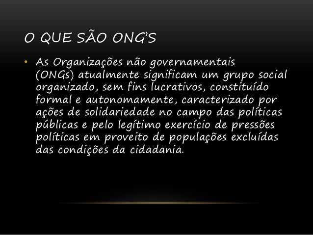 O Que São Ongs Resumo | Organização não governamental – JUXO