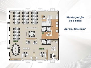 Planta junção
de 8 salas
Aprox. 238,47m²
 
