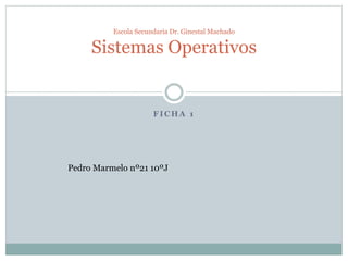 Escola Secundaria Dr. Ginestal Machado 
Sistemas Operativos 
FICHA 1 
Pedro Marmelo nº21 10ºJ 
 
