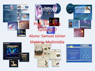 Créditos
Prof.: Elisangela
Turma: 207
Aluno: Samuel Júnior
Matéria: Multimídia