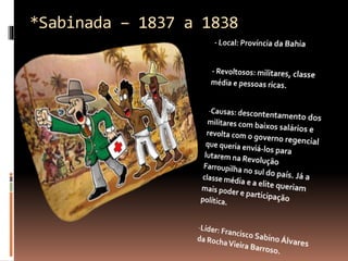 *Sabinada – 1837 a 1838 
 