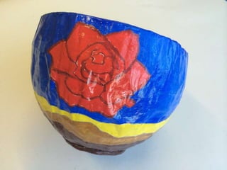 Taças em papel maché - trabalho d´aprés - 8º A