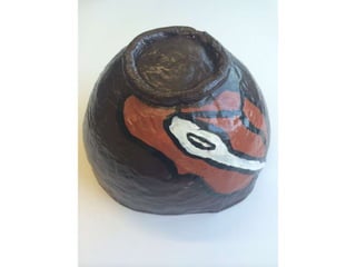 Taças em papel maché - trabalho d´aprés - 8º A