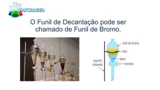O Funil de Decantação pode ser
chamado de Funil de Bromo.
 
