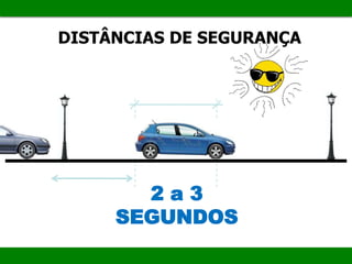 DISTÂNCIAS DE SEGURANÇA
2 a 3
SEGUNDOS
 