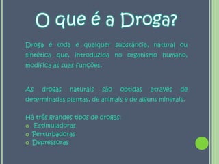  Efeitos das drogas.Introdução