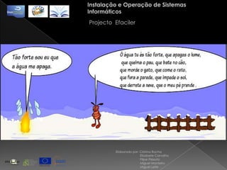 Instalação e Operação de Sistemas InformáticosProjecto  EfacilerElaborado por: Cristina Rocha                            Elisabete Carvalho                            Filipe Peixoto                            Miguel Monteiro                            Miguel Leite