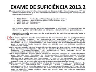 EXAME DE SUFICIÊNCIA 2013.2
 
