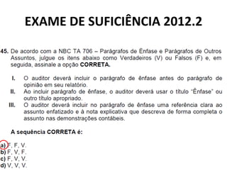 EXAME DE SUFICIÊNCIA 2012.2
 
