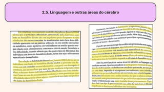 2.5. Linguagem e outras áreas do cérebro
 
