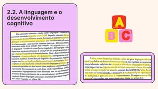 2.2. A linguagem e o
desenvolvimento
cognitivo
 