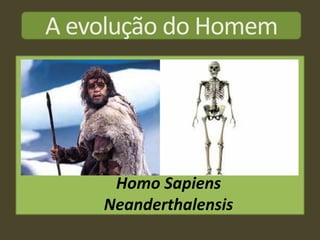 A evolução do Homem




     Homo Sapiens
    Neanderthalensis
 