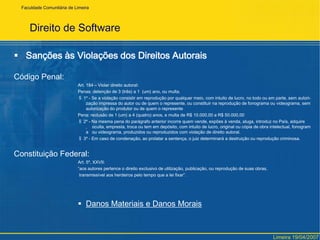 FaculdadeComunitária de LimeiraDireito de SoftwareDireitos Morais
