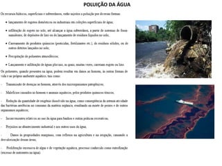 POLUIÇÃO DA ÁGUA
 