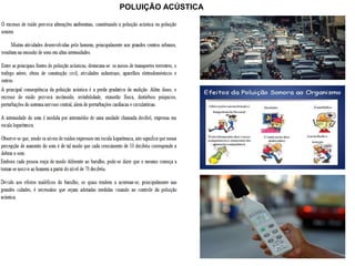 POLUIÇÃO ACÚSTICA
 
