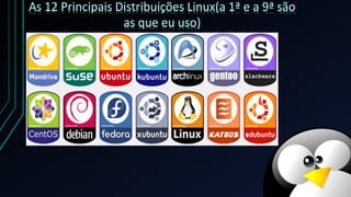 As 12 Principais Distribuições Linux(a 1ª e a 9ª são
as que eu uso)
 