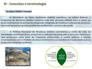 III - Conceitos e terminologia
 