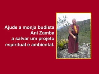 Ajude a monja budista Ani Zamba a salvar um projeto espiritual e ambiental.   