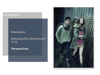 AGENDA



  Destaques

  Desempenho Operacional
  1T12

  Perspectivas
 