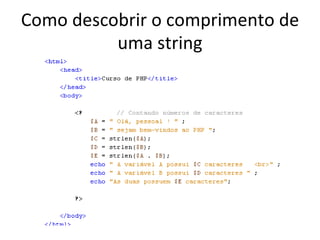 Como descobrir o comprimento de uma string 